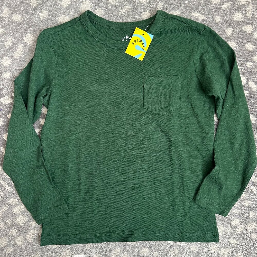 Primary long sleeve shirt, size 6-7